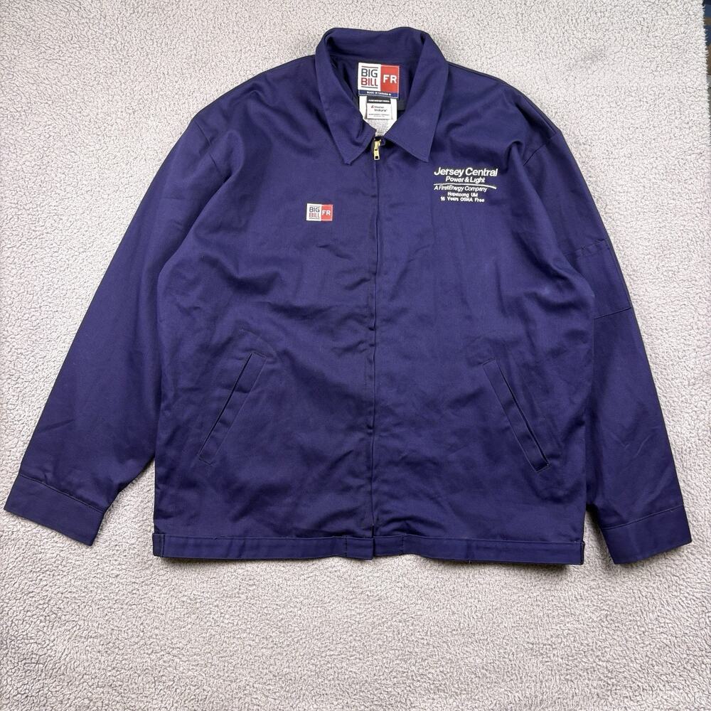 Big Bill Jacket Mens Extra Large Blue FR Indura Flame Resistant Work Wear Navy